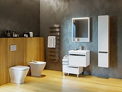 Акватон Шкаф пенал Капри 30 R белый – фотография-3